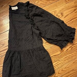 Universal Thread Black Kids Dress with Ruffle Sleeves